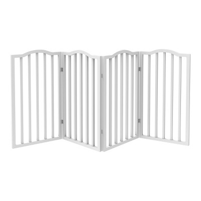 White Freestanding 4-Panel Metal and Plastic Pet Gate