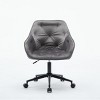 Velvet Upholstered,Modern Adjustable Swivel Office Desk Chair With Arms Wheels For Living Room, Bedroom,Office,Study Room-Cuddlewood - 4 of 4