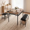 Square Dining Table Set for 4 with Wood Tabletop, 2 Upholstered Chairs & Bench, Heavy-Duty Metal Frame, Storage Dinette Set for Dining Room - 4 of 4