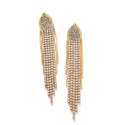 SOHI Women's Gold  Bling Cluster Drop Earrings