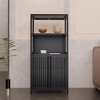 ORRD Black Bamboo Storage Cabinet - 2-Door Floor Organizer for Bathroom, Living Room & Entryway - 3 of 4