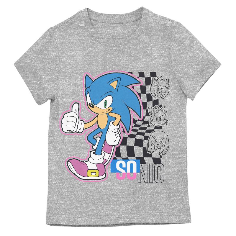 Sonic The Hedgehog Sonic Checkers 4-Pack Youth Girls Tees, 4 of 6