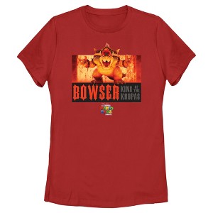 Women's The Super Mario Bros. Movie Bowser King of the Koopas Fire Scene T-Shirt - 1 of 4