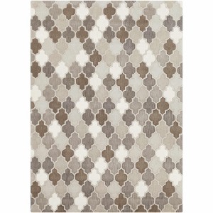 Hauteloom Paron Brown Gray Trellis Wool Carpet - 1 of 4
