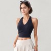 Anna-Kaci Active Women's Halter Neck Fitted Crop Top with Soft Stretch Fabric and Contoured Waist - 2 of 4
