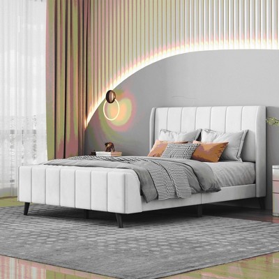 Queen/Full/Twin Size Upholstered Wood Platform Bed-ModernLuxe