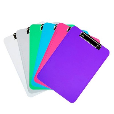 JAM Paper 9" x 12 1/2" 6pk Plastic Clipboards with Low Profile Metal Clip - Letter Size