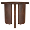 24" Mango Wood Round End Table with Unique Angled Slab Legs, Perfect for Modern and Rustic Living Spaces - 3 of 4
