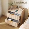 MaseiKar Fluted Nightstand with Charging Station, 23.6" Modern Side Table with 2 Drawers, End Table with Storage, Bedside Table for Bedroom - 4 of 4
