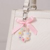 Anna-Kaci Pastel Flower Beaded Keychain with Pink Satin Bow and Pearl Accents - Pink - 4 of 4