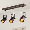 LNC Lyra 3-Lights 24.8-in Dimmable Matte Black and Brown Wood Track Lights,Medium Base - 2 of 4