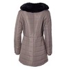 Sportoli Women Long Quilted Plush Lined Outerwear Puffer Jacket Winter Coat with Fur Hood - 4 of 4