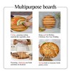 Reversible Round Teak Cutting Board, All Purpose Food Safe Thick Board - 3 of 4