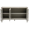 U-Style Wood Storage Accent Cabinet with Adjustable Shelf 3 Tempered Glass Doors Freestanding Storage Cupboard Console Table - 3 of 4