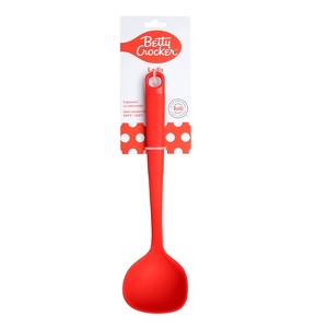 Betty Crocker Silicone 13 Inch Ladle, Red - 1 of 4