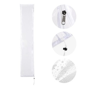 Yescom Patio Umbrella Protective Cover Bag Clear PVC w/ Zipper for 8 Ft Outdoor Canopy White - 1 of 4