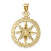Black Bow Jewelry 14k Yellow Gold Compass Pendant, 14mm, 20mm or 22mm - 3 of 4