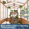 Wooden Greenhouse for Outdoors, Cedar Frame Polycarbonate Walk-In Greenhouse with Roof Vent, Durable Wood Greenhouse for Garden or Backyard - 4 of 4