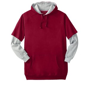 Boulder Creek by KingSize Men's Big & Tall Tall Thermal-Lined Layered Look Hoodie - 1 of 4