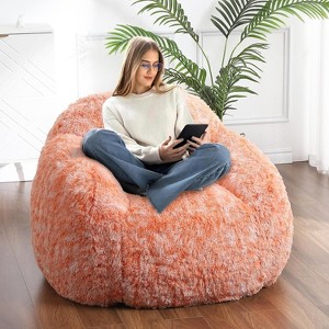 Bean Bag Chair, Faux Fur Bean Bag Chairs for Adults, Kids Bean Bag Couch with Armrest, Soft Foam Filled Fluffy Couch Lazy Sofa Chair - 1 of 4