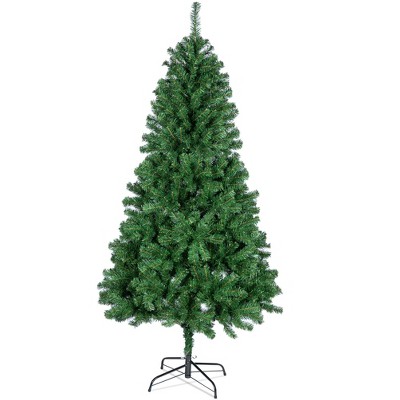 SUGIFT 6ft Artificial Christmas Tree Hinged Xmas Tree W/864 Branch Tips & Metal Stand
