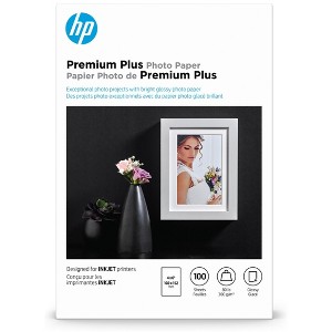 HP Inc. Premium Plus Photo Paper, Glossy, 80 lb, 4 x 6 in. (101 x 152 mm), 100 sheets CR668A - 1 of 4