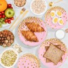 Hachikiko Pink and Gold Paper Plates,9 inch Metallic Foil Polka Dots Disposable Dessert Party Plates Cocktail Party Supplies Plates - 3 of 4
