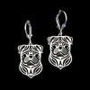 Pug Dog Pendant Necklace Earrings Set Sterling Silver Womens Ginger Lyne Collection - 2 of 4