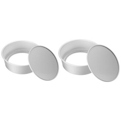 Unique Bargains Aluminum Alloy Nonstick Coating Removable Bottom Durable Round Cake Pan 1 Set