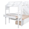 NicBex Twin over Twin Bunk Bed with Guardrail and Desk with Drawers and Shelves,Loft Bed with Ladder and Storage Staircase,Bunk Beds for Bedroom - 4 of 4