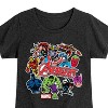 Girls' - Marvel - Avengers Stickers Style Fitted Short Sleeve Graphic T-Shirt - 2 of 4