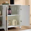 GlasFlength Kitchen Storage Accent Kitchen Cabinet Storage Cabinet Morden Sideboard Cabinet 4 Doors for Dining Room, White, 47.16"*15.74"*31.49" - 3 of 4