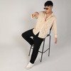 Campus Sutra Men Men's Beige Embroidered Flora Shirt - 3 of 3