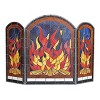 Chloe Lighting Flame Tiffany-Style 3pcs Arched Folding Fireplace Screen 42" Wide - 2 of 3