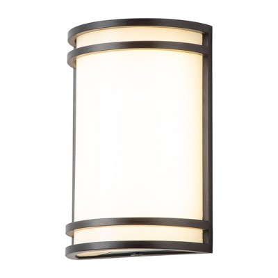 C Cattleya 1-Light Oil-Rubbed Bronze Dimmable 15-Watt LED Wall Light with Acrylic Shade