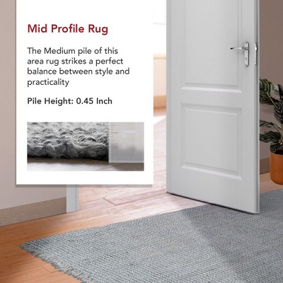 Handmade Braided Jute 4' x 6' Reversible Area Rug in Gray