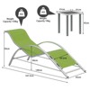 Aluminum Patio Furniture Set of 2 Lounge Chairs + Table - Modern Outdoor Recliners with Textilene Fabric (Green) - 3 of 4