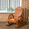 Outsunny Adirondack Rocking Chair with Slatted Design and Oversize Back for Porch, Poolside, or Garden Lounging - 2 of 4