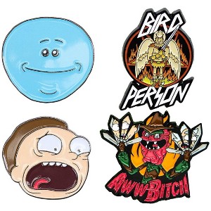 Rick and Morty Enamel Collector Pin Set: Meeseeks, Terry, Morty, Bird Person - 1 of 4
