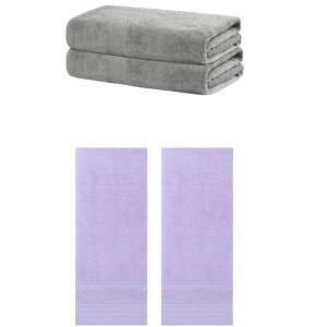 REGALWOVEN Cotton Absorbent Soft Bath Hand Cloths Towels 2 Piece Sets - 1 of 4