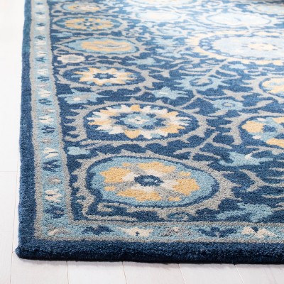 Heritage Navy and Gold Hand-Tufted Wool Area Rug 3' x 5'