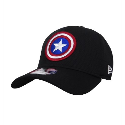 Mens Captain America Shield Black 39Thirty Fitted Hat