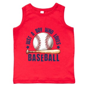 The Juniper Shop Just A Boy Who Loves Baseball Toddler Tank - 1 of 4