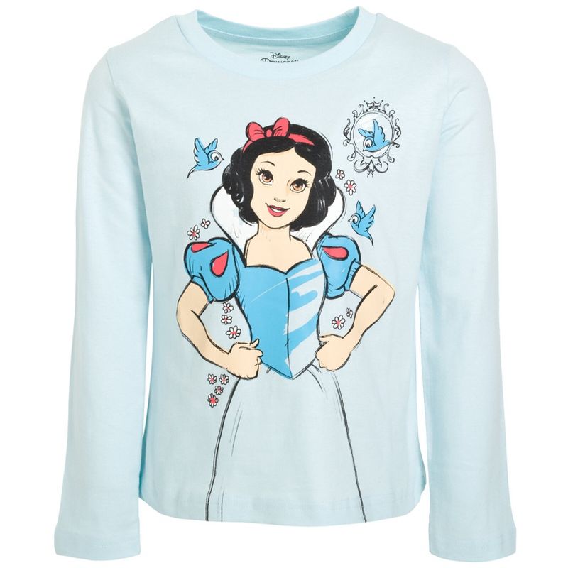 Disney Princess Ariel Cinderella Tiana Belle Jasmine Moana 3 Pack T-Shirts Toddler to Big Kid, 4 of 8
