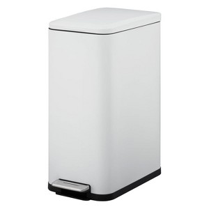 13.21 Gallon Kitchen Trash Can, Stainless Steel Step-Type Trash Can with Soft Lid and Removable Inner Bucket for Office, Bathroom, Living Room, White - 1 of 4