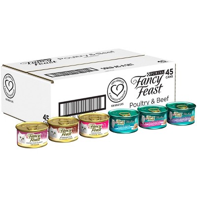 Purina Fancy Feast Medleys, Grilled & Classic Paté Poultry & Beef Collection Gourmet Wet Cat Food - 3oz/45ct Variety Pack