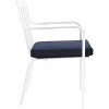 Modway Baxley Stackable Outdoor Patio Aluminum Dining Armchair White Navy - 2 of 3