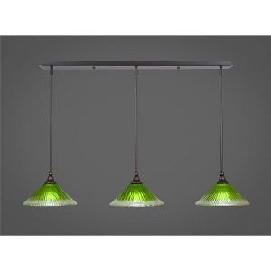 Toltec Lighting Any 3 - Light Chandelier in  Dark Granite with 10" Kiwi Green Crystal Shade - 1 of 1