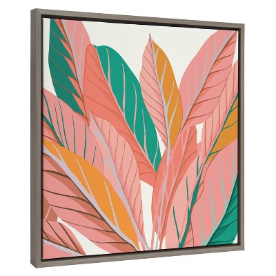 Modern Botanical Canvas Art with Polystyrene Frame