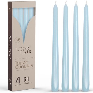 Leor & Lair 10" Taper Candles - 4 Pack - Unscented Tapered Candlesticks for Dinner, Home, and Holiday - 1 of 4